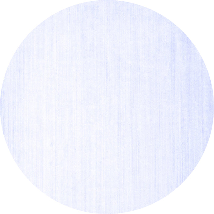 Round Machine Washable Solid Blue Modern Rug, wshcon274blu