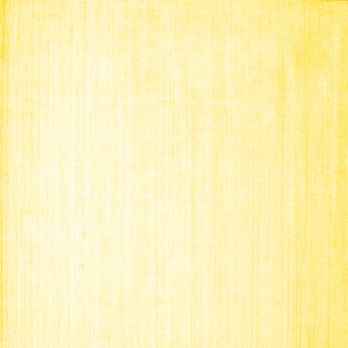 Square Machine Washable Solid Yellow Modern Rug, wshcon274yw