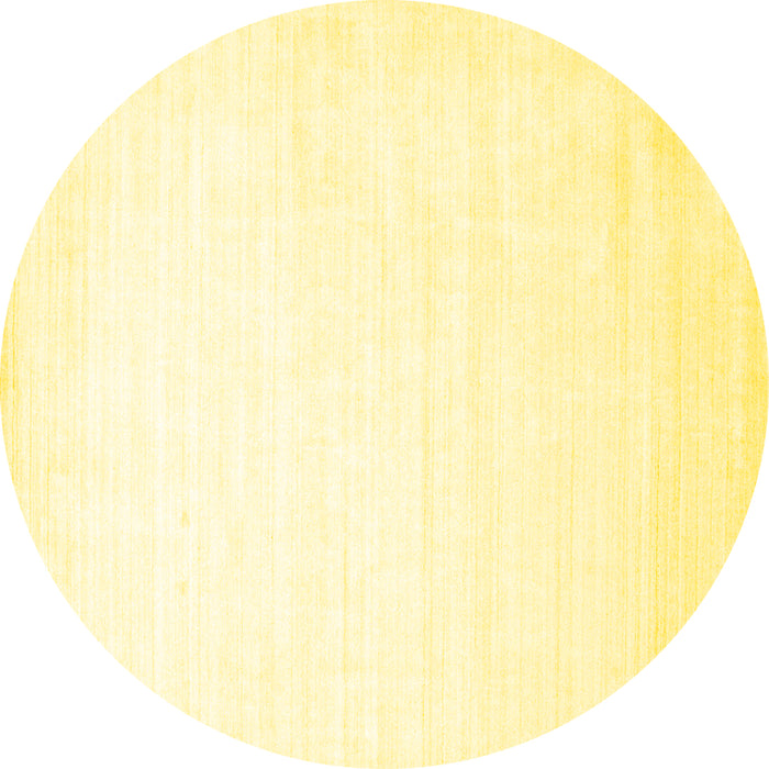 Round Solid Yellow Modern Rug, con274yw