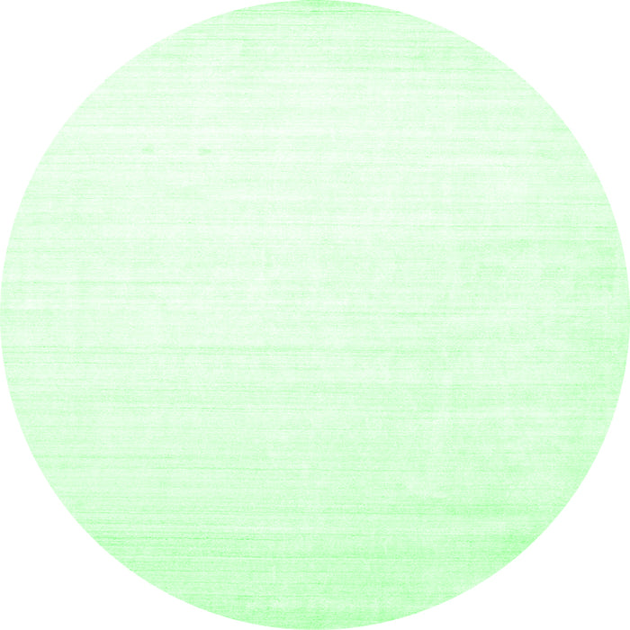 Round Machine Washable Solid Emerald Green Modern Area Rugs, wshcon274emgrn