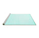 Sideview of Machine Washable Solid Turquoise Modern Area Rugs, wshcon274turq