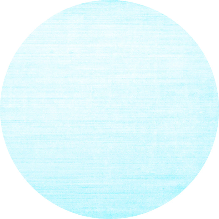 Round Solid Light Blue Modern Rug, con274lblu