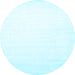 Round Solid Light Blue Modern Rug, con274lblu