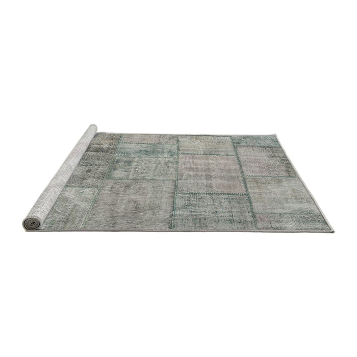Serging Thickness of Machine Washable Contemporary Sage Green Rug, wshcon275