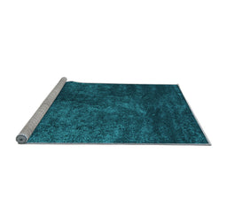 Sideview of Machine Washable Abstract Light Blue Contemporary Rug, wshcon2750lblu