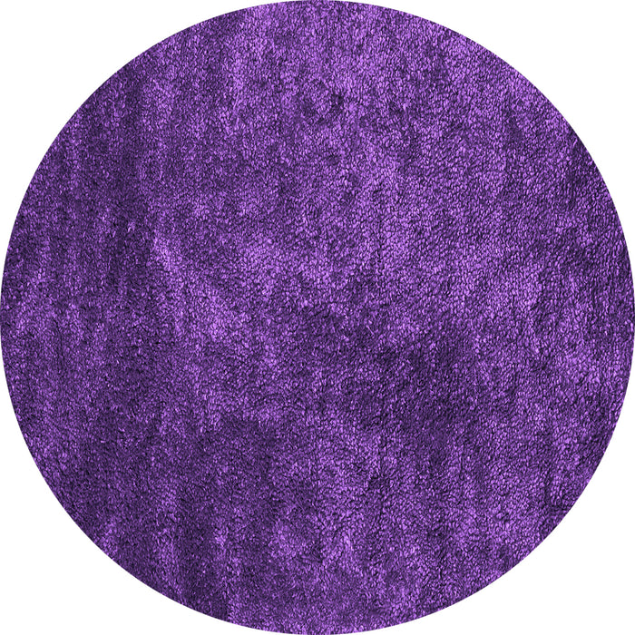 Round Machine Washable Abstract Purple Contemporary Area Rugs, wshcon2750pur