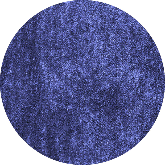 Round Abstract Blue Contemporary Rug, con2750blu