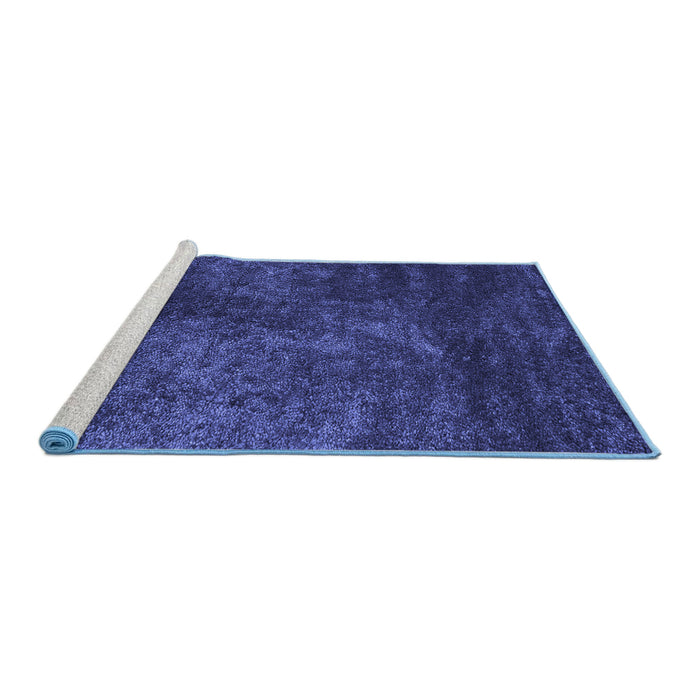 Sideview of Machine Washable Abstract Blue Contemporary Rug, wshcon2750blu