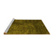 Sideview of Machine Washable Abstract Yellow Contemporary Rug, wshcon2750yw