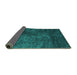 Sideview of Abstract Turquoise Contemporary Rug, con2750turq