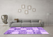 Machine Washable Abstract Purple Contemporary Area Rugs in a Living Room, wshcon2751pur