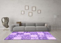 Machine Washable Abstract Purple Contemporary Rug, wshcon2751pur