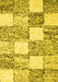 Machine Washable Abstract Yellow Contemporary Rug, wshcon2751yw