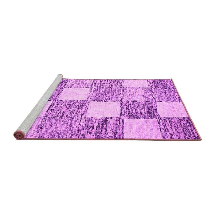 Sideview of Machine Washable Abstract Pink Contemporary Rug, wshcon2751pnk