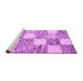 Sideview of Machine Washable Abstract Pink Contemporary Rug, wshcon2751pnk