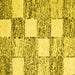 Square Machine Washable Abstract Yellow Contemporary Rug, wshcon2751yw