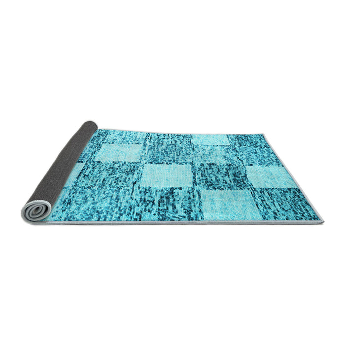 Sideview of Abstract Light Blue Contemporary Rug, con2751lblu