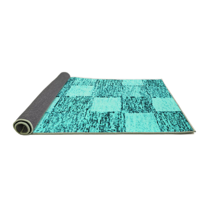 Sideview of Abstract Turquoise Contemporary Rug, con2751turq