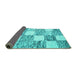 Sideview of Abstract Turquoise Contemporary Rug, con2751turq