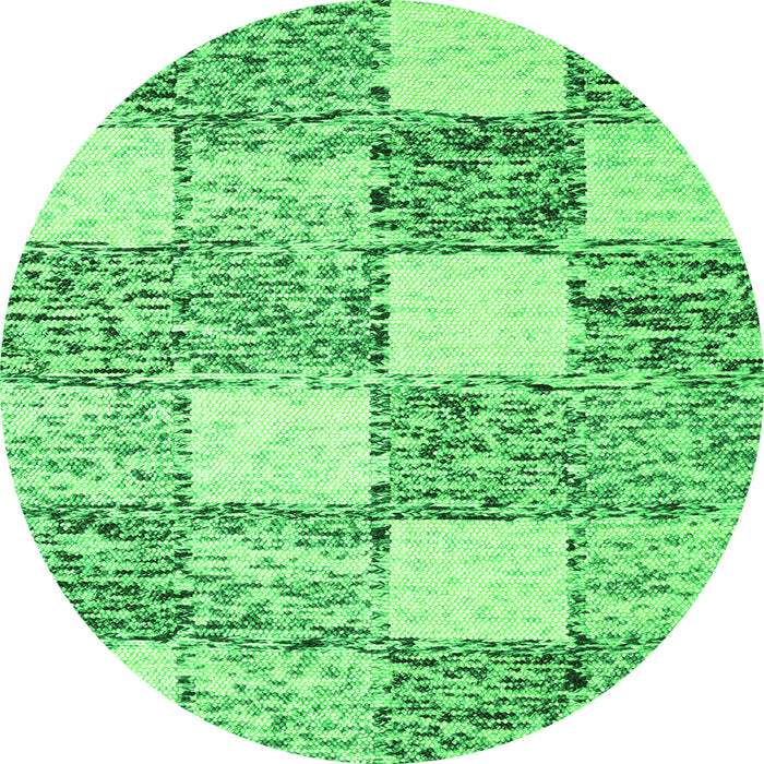 Square Abstract Green Contemporary Rug, con2751grn