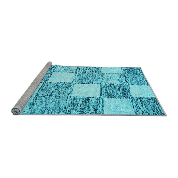Sideview of Machine Washable Abstract Light Blue Contemporary Rug, wshcon2751lblu