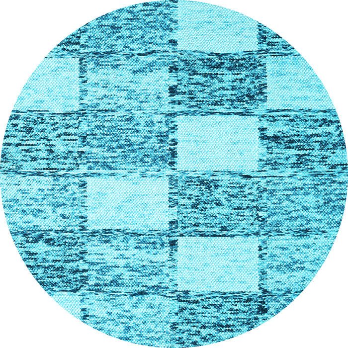 Round Abstract Light Blue Contemporary Rug, con2751lblu