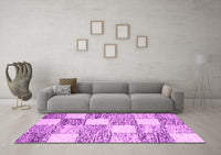 Machine Washable Abstract Pink Contemporary Rug, wshcon2751pnk