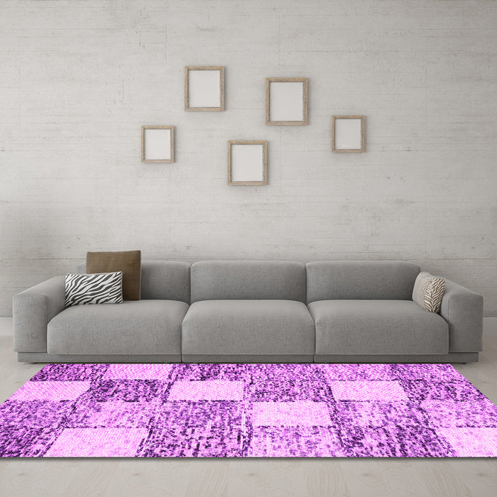 Machine Washable Abstract Pink Contemporary Rug in a Living Room, wshcon2751pnk