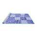 Sideview of Machine Washable Abstract Blue Contemporary Rug, wshcon2751blu