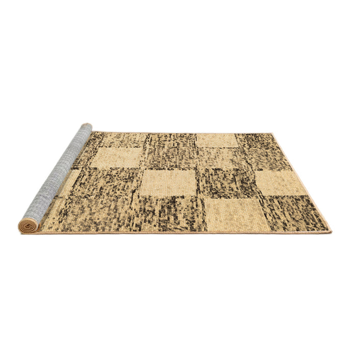 Sideview of Machine Washable Abstract Brown Contemporary Rug, wshcon2751brn