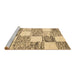 Sideview of Machine Washable Abstract Brown Contemporary Rug, wshcon2751brn