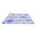 Sideview of Machine Washable Solid Blue Modern Rug, wshcon2752blu