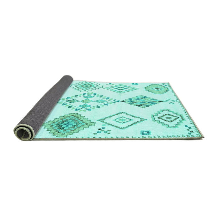 Sideview of Solid Turquoise Modern Rug, con2752turq