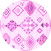 Round Solid Pink Modern Rug, con2752pnk