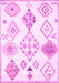 Machine Washable Solid Pink Modern Rug, wshcon2752pnk