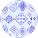 Round Solid Blue Modern Rug, con2752blu