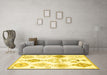 Machine Washable Solid Yellow Modern Rug in a Living Room, wshcon2752yw