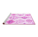 Sideview of Machine Washable Solid Pink Modern Rug, wshcon2752pnk