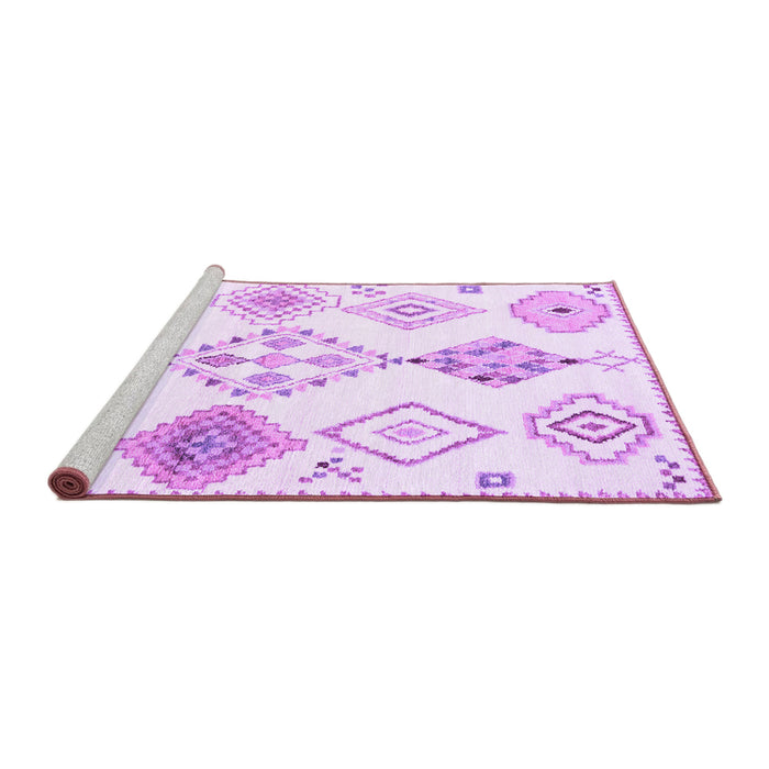 Sideview of Machine Washable Solid Purple Modern Area Rugs, wshcon2752pur