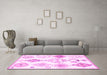 Machine Washable Solid Pink Modern Rug in a Living Room, wshcon2752pnk