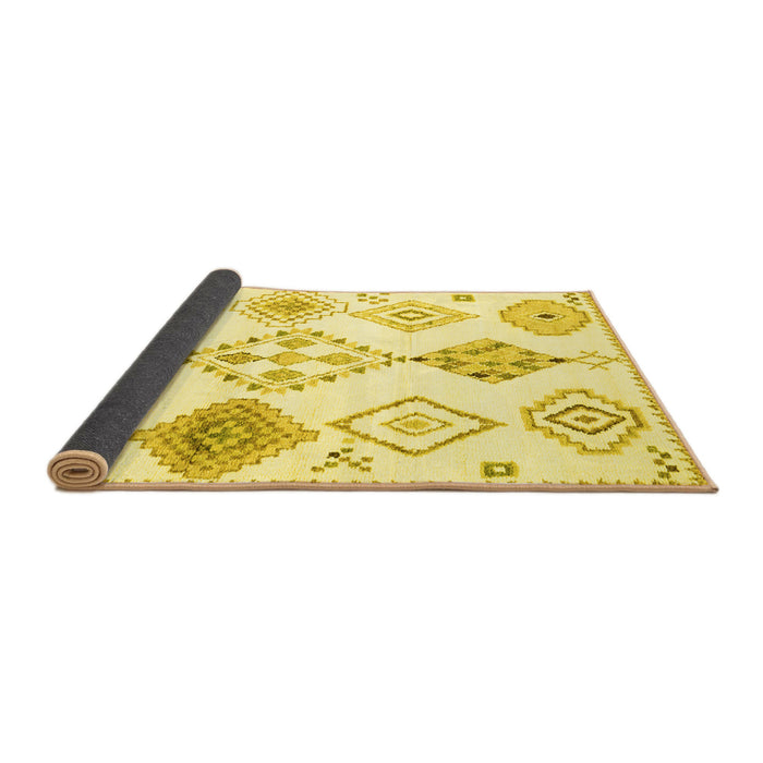 Sideview of Solid Yellow Modern Rug, con2752yw