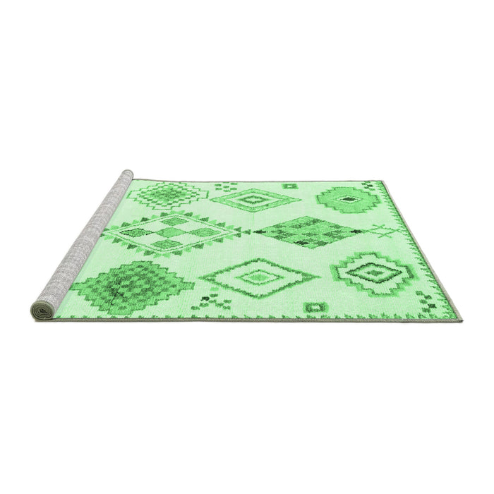 Sideview of Machine Washable Solid Emerald Green Modern Area Rugs, wshcon2752emgrn