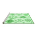 Sideview of Machine Washable Solid Emerald Green Modern Area Rugs, wshcon2752emgrn