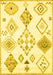 Machine Washable Solid Yellow Modern Rug, wshcon2752yw