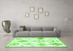 Machine Washable Solid Green Modern Area Rugs in a Living Room,, wshcon2752grn