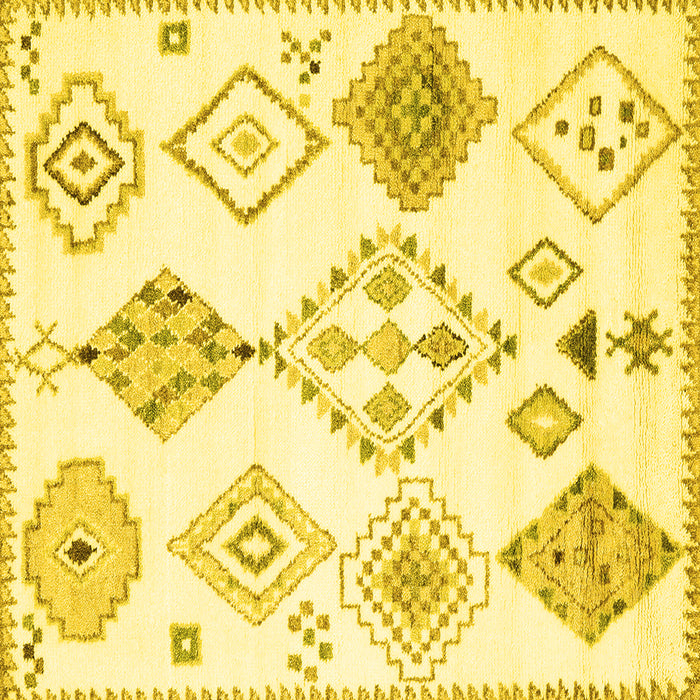 Square Solid Yellow Modern Rug, con2752yw