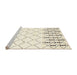 Serging Thickness of Machine Washable Contemporary Parchment Beige Rug, wshcon2753