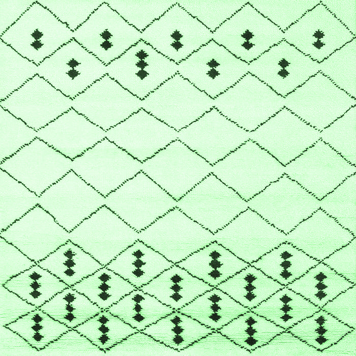 Square Machine Washable Solid Emerald Green Modern Area Rugs, wshcon2753emgrn