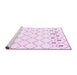 Sideview of Machine Washable Solid Pink Modern Rug, wshcon2753pnk