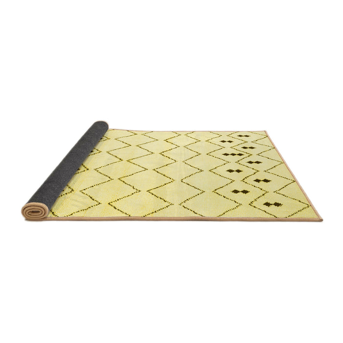 Sideview of Solid Yellow Modern Rug, con2753yw